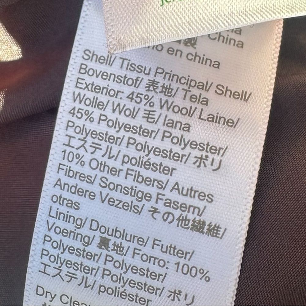 J.Crew Wool Blend Coat Women 4 Black Funnel Neck Minimalist Long Winter Preppy - Picture 4 of 5